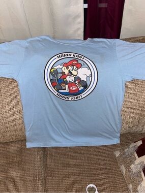 Mario Kart Light Blue Graphic Tee for Kids